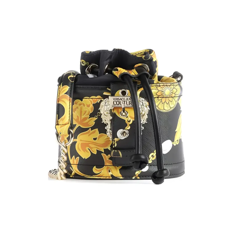 VERSACE JEANS COUTURE Synthetic Leather Bucket Bags Crossbody Bag Shoulder Bag Women's Black-0