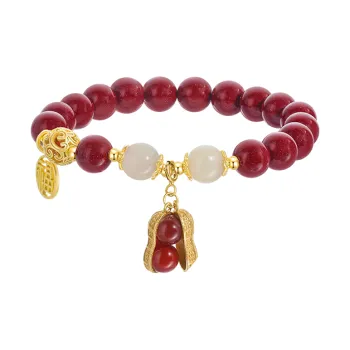 Branded Jewelry Natural Cinnabar Bracelets Women's
