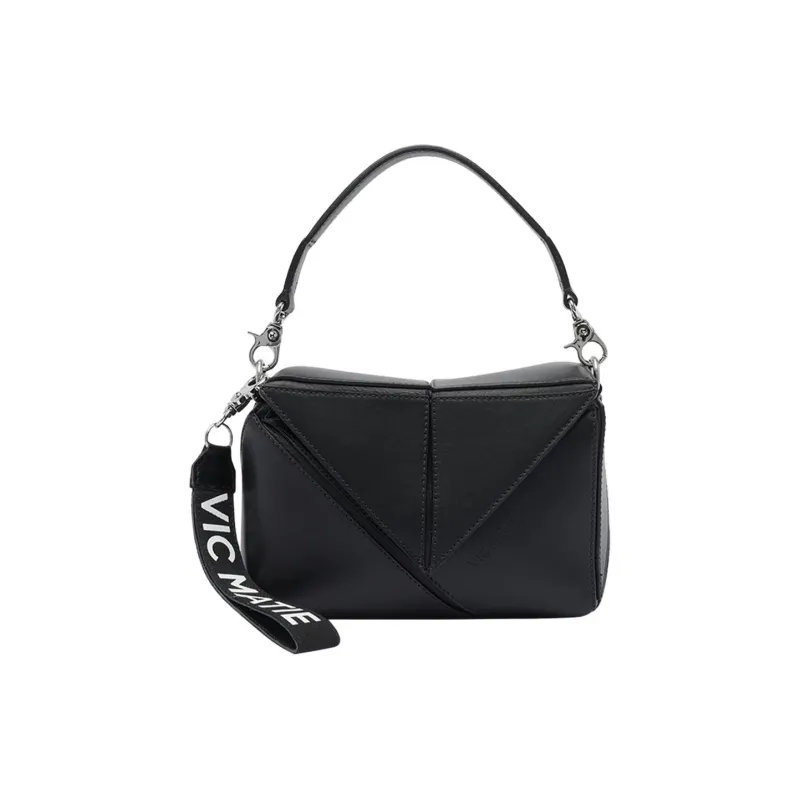 Vic Matie Calfskin One Shoulder Handbag Women's Black-0