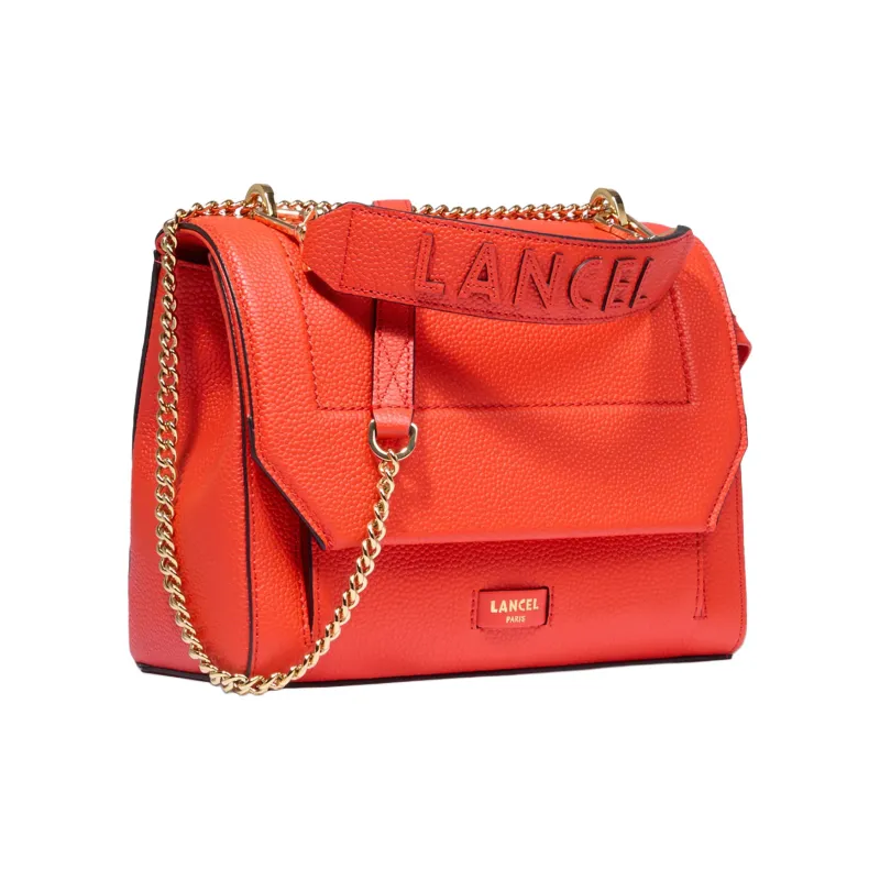 LANCEL Leather One Shoulder Handbag Medium Size Women's Orange-1