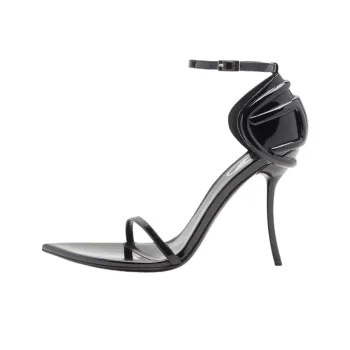 DIESEL D Ten&Half One Strap Sandals 10.5cm Women's Black