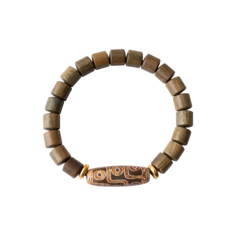 ZHOUDIWANG Green Sandalwood Wooden Bracelets Unisex-0
