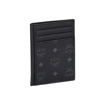MCM Original Visetos Canvas Card Holder Business Card Holder Card Holder Mini Men's Black