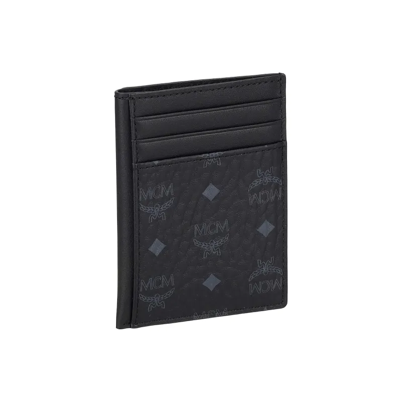 MCM Original Visetos Canvas Card Holder Business Card Holder Card Holder Mini Men's Black-0