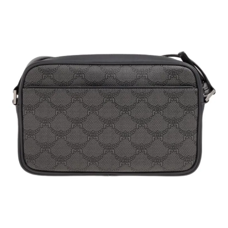MCM Canvas With Leather Shoulder Bag, Fanny Pack Trumpets Unisex Dark Gray-2