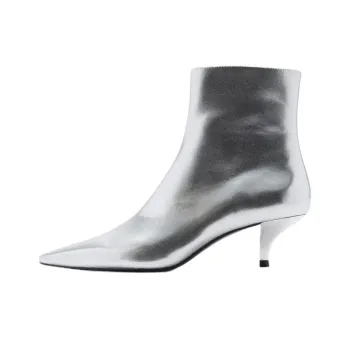 MANGO Ankle Boots 5.5cm Women's Silver