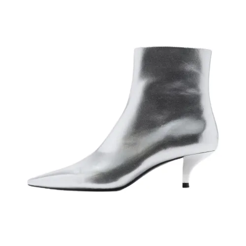 MANGO Ankle Boots 5.5cm Women's Silver