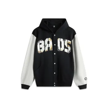LiNing Basketball Collection Sweatshirt Men's Black/Heather Gray Droplet Gray