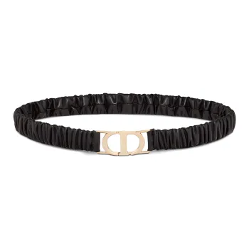 DIOR 30 Montaigne Leather Belts Women's Black