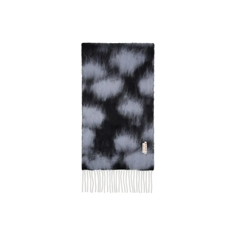 MARNI Wool Polyamide Mohair Alpaca Knit Scarves Women's Blue-1