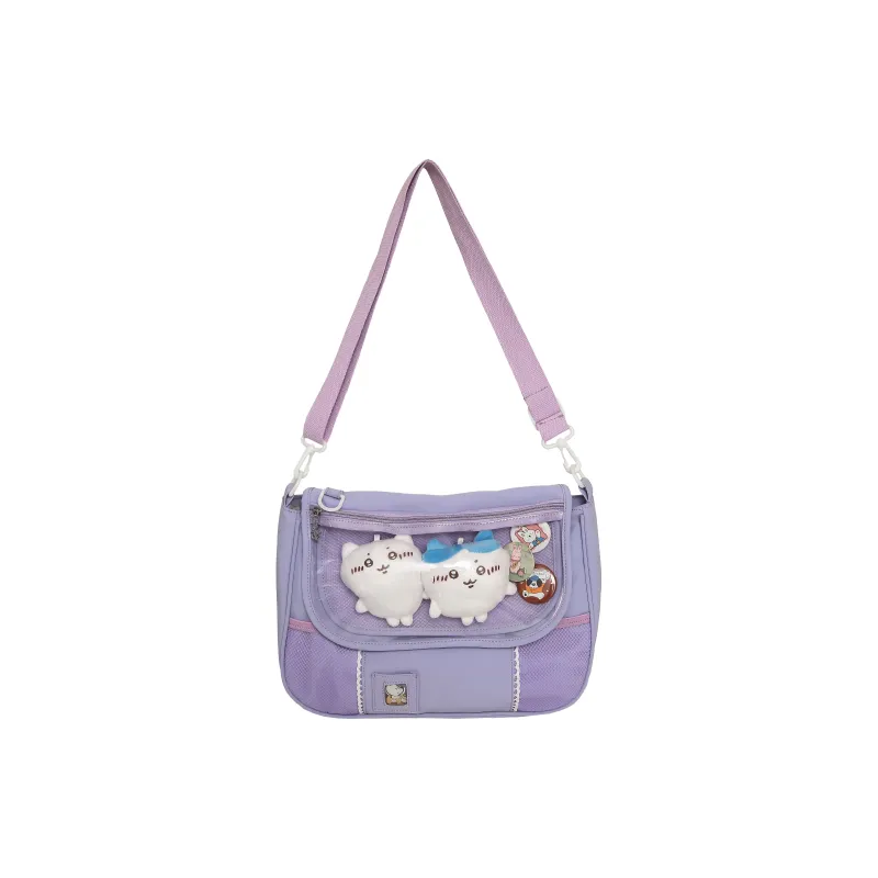 OUZIHUANG Nylon With PVC Shoulder Bag Regular Women's Multicolor-6