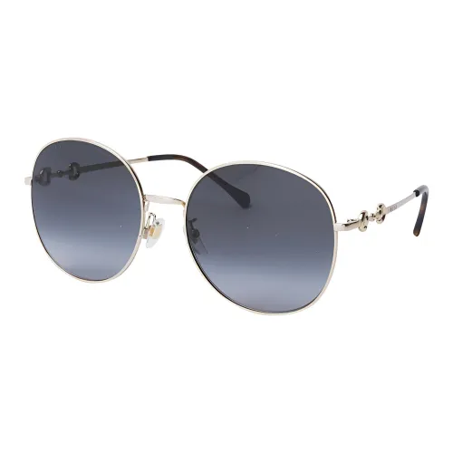 GUCCI Metal Round Sunglasses Womens Silver