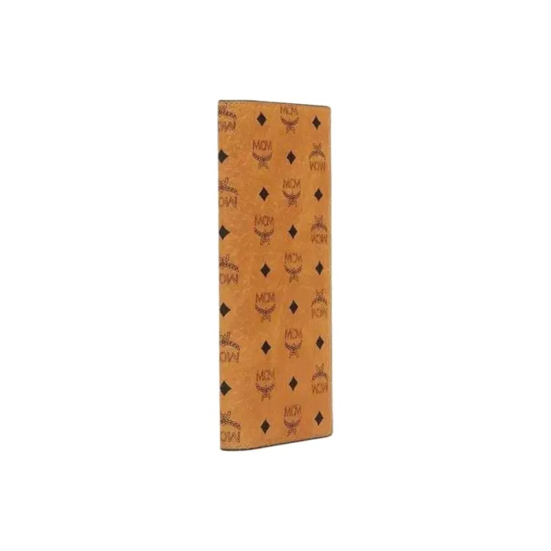 MCM Original Visetos Leather Long Clutch Wallet Large Size Unisex Brown Cognac-1