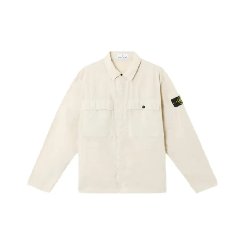 STONE ISLAND Logo Patch Long Sleeved Overshirt-0