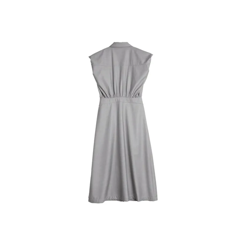 ELLE Sleeveless Dress Women's Medium Gray-1