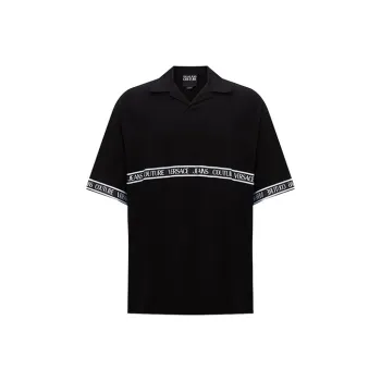 VERSACE JEANS Logo tape Cotton Polo Shirt
