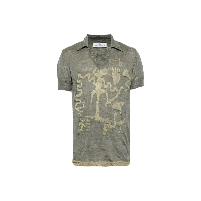 Vivienne Westwood Caveman Knitted Polo Top-0