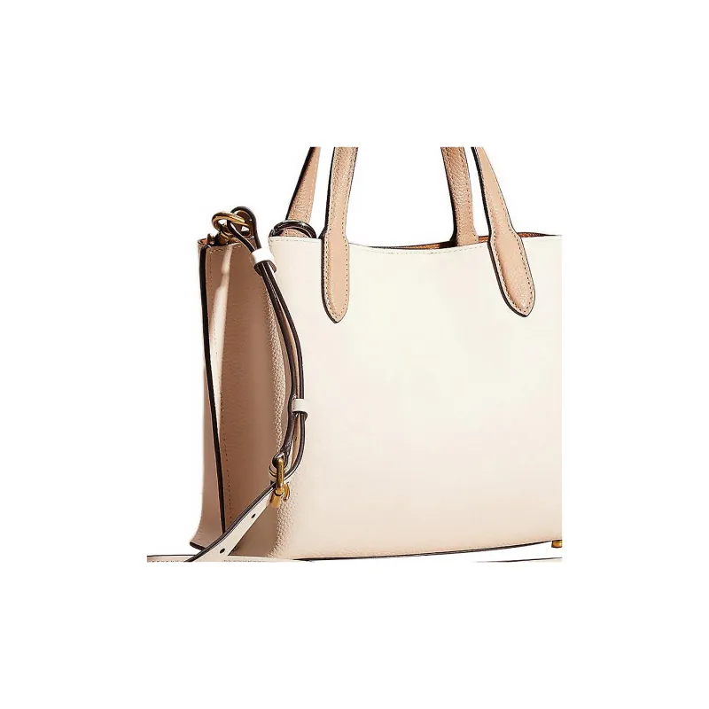 COACH Willow Pebbled Leather Shoulder Bag, Crossbody Bag, Handbag Medium Size Women's Chalk White-3