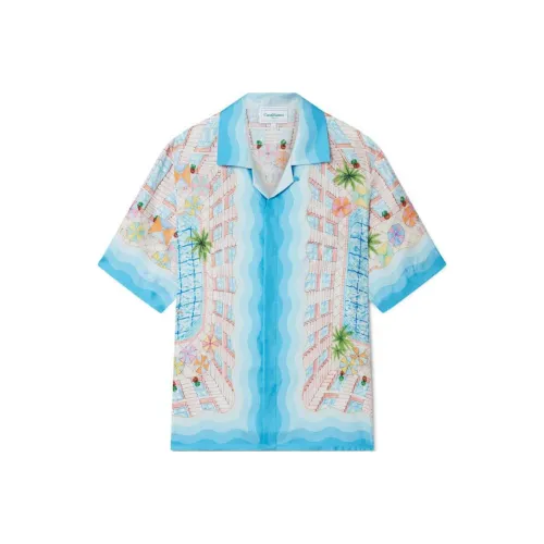 CASABLANCA Cuban Collar Short-Sleeve Shirt