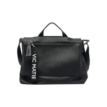 Vic Matie Calfskin Handbag Women's Black