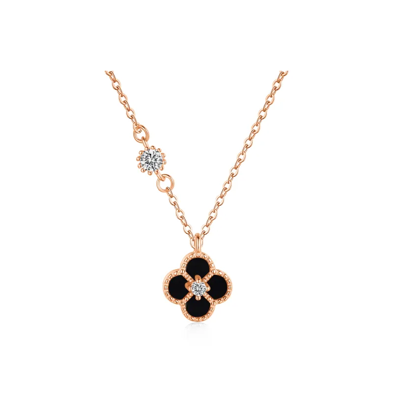 KAILEIFU S925 Silver Necklaces Women's Black/White-31