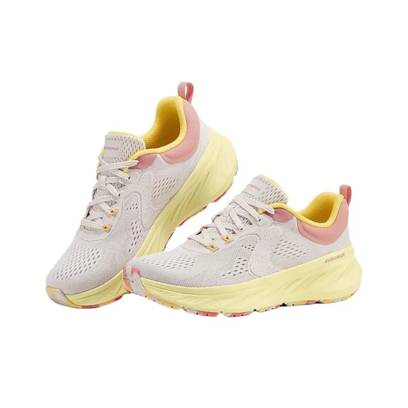 Skechers Edgeride Anti Slip Wear Resistant Low Top Running Shoes Women's Gray Yellow Pink-2