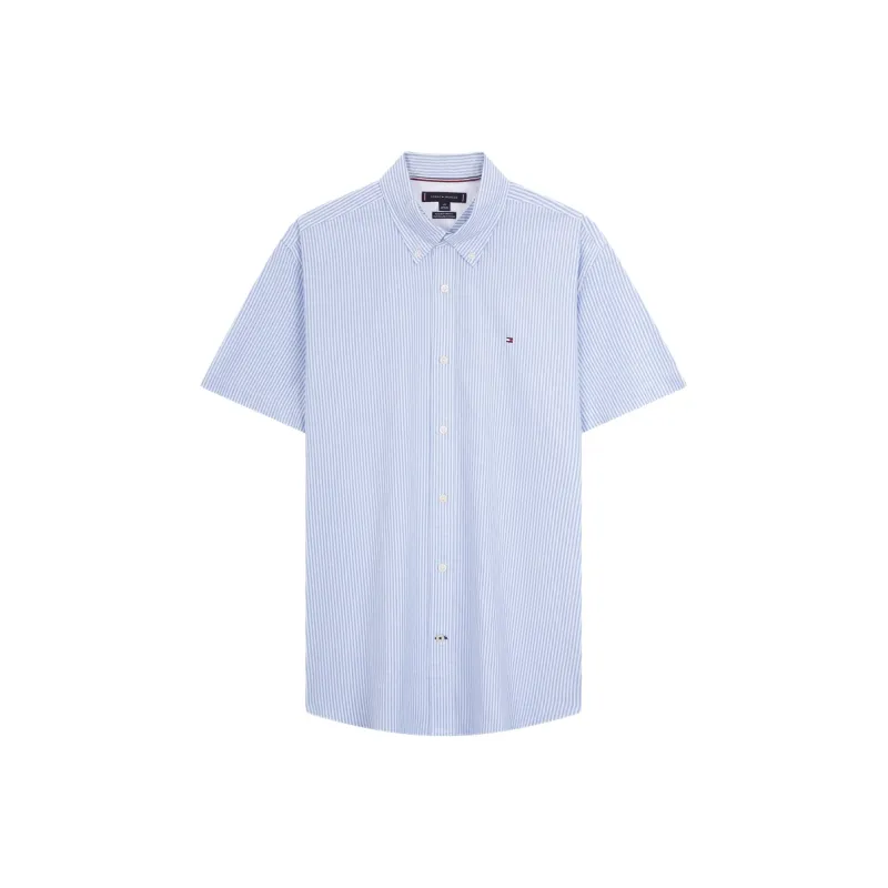 Tommy Hilfiger Shirt Men's Light Blue White Stripes-0