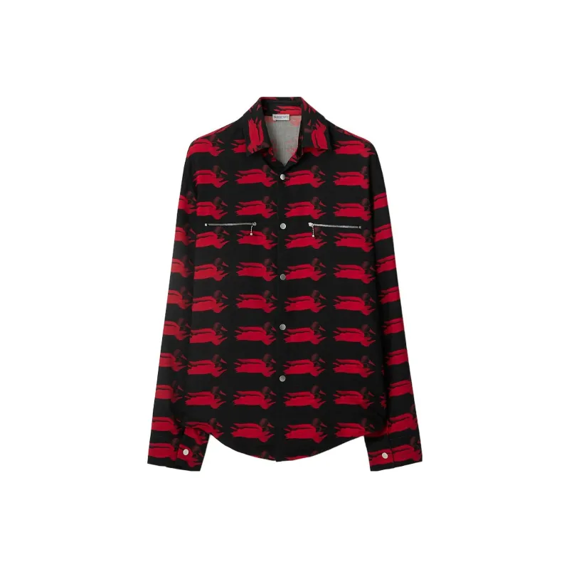 Burberry Shirts Men Red-0
