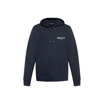 BALMAIN Logo graphic Drawstring Hoodie