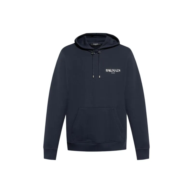 BALMAIN Logo graphic Drawstring Hoodie-0