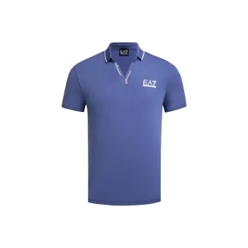 EMPORIO ARMANI EA7 SS24 Polo Shirt Men's Royal Blue