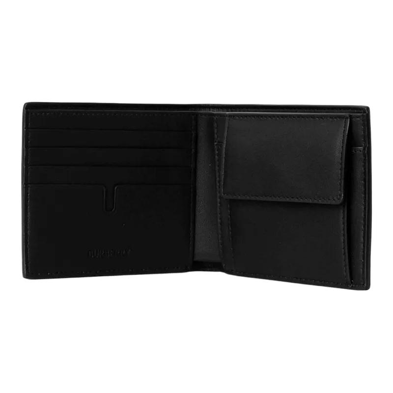 Burberry Cow Leather Wallet Men's Black-4