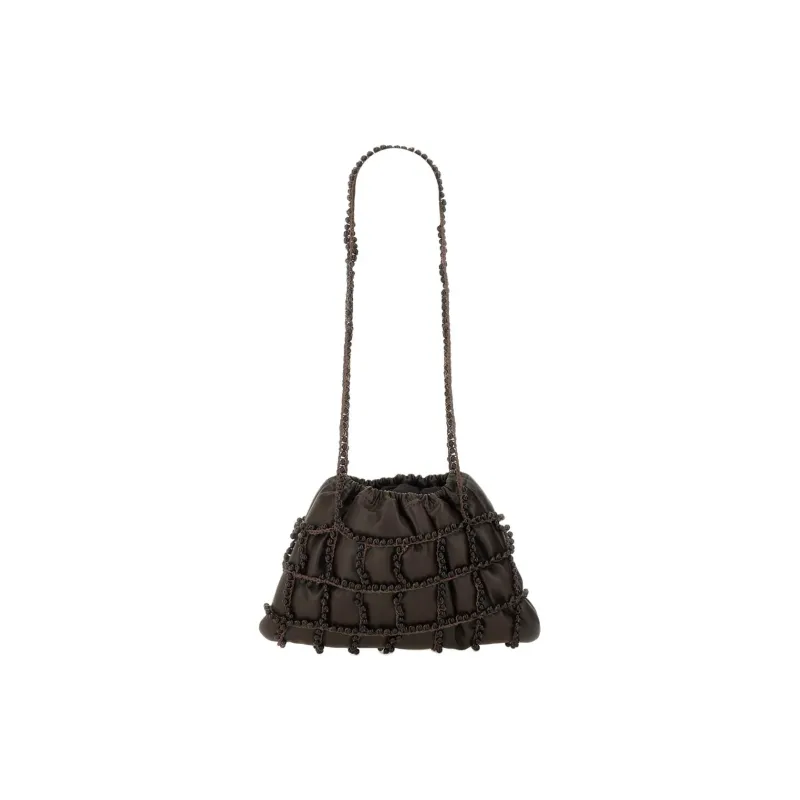 ALYSI Leather Shoulder Bag Mini Women's Brown-1