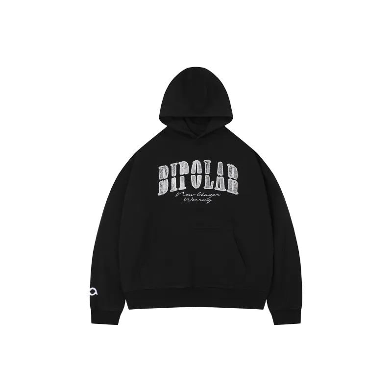 BIPOLAR Hoodie Unisex Heather Gray Black-3