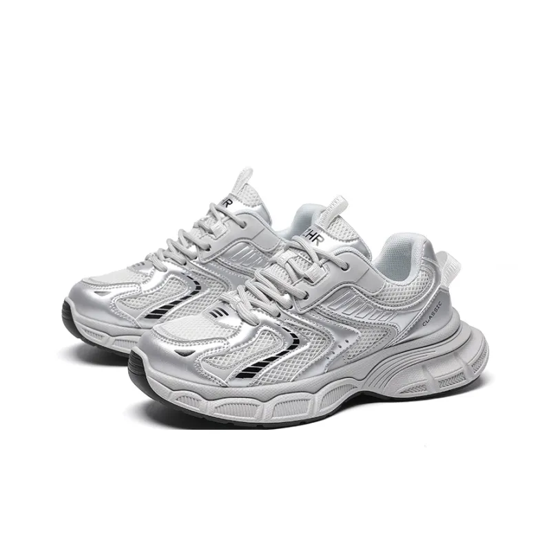 ZHR Low Top Chunky Sneakers Women's Silver-1