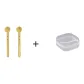 Gold Matte 999 Fine Silver 2mm 1 Pair Eh-1789.ebE
