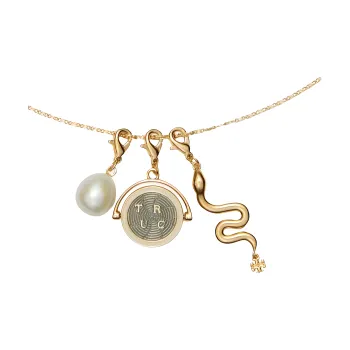 TORY BURCH Brass, Pearl Necklaces Unisex Gold