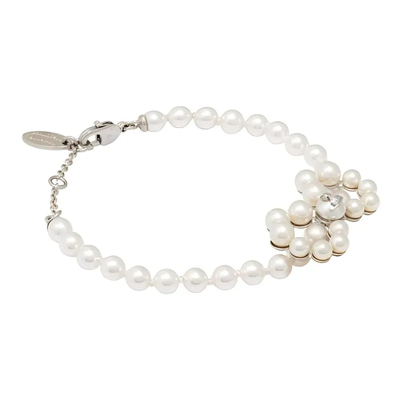 Vivienne Westwood Rhinestone Bracelets Unisex White-1