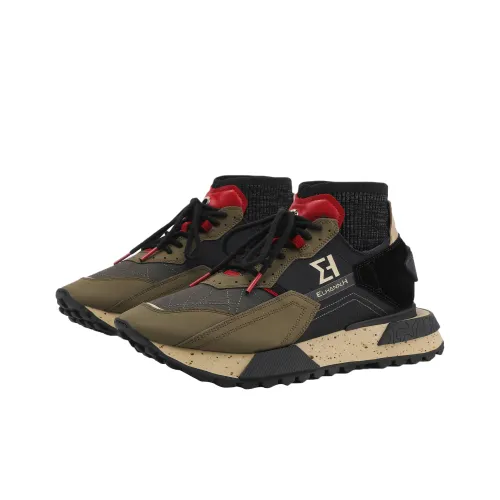 ELHANN.H High Top Casual Shoes Men's Khaki