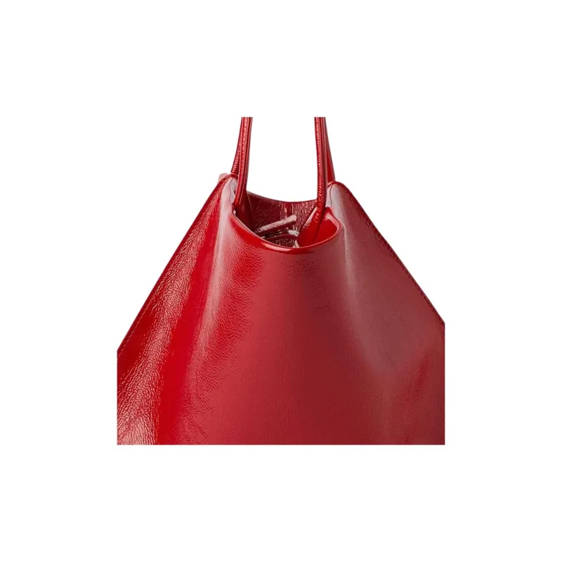 MSGM Logo-debossed Leather Tote Bag-4