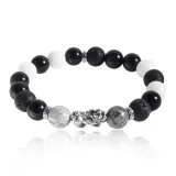 Fireless Chinese Auspicious Animal Beaded Bracelet (999 Fine Silver) Extended Length