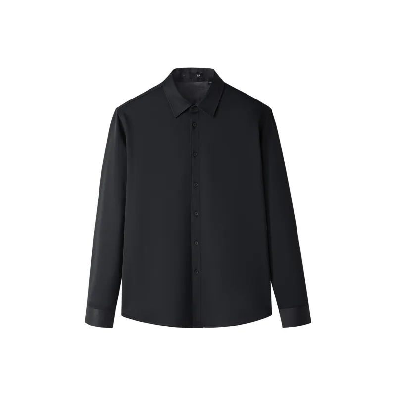 HLA Long Sleeved Shirt 24 Fall And Winter New Fleece Warm Solid Color Top Men's-6