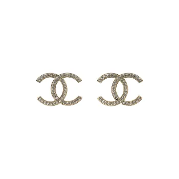 CHANEL 22c Early Spring Stud Earrings Women's Gold