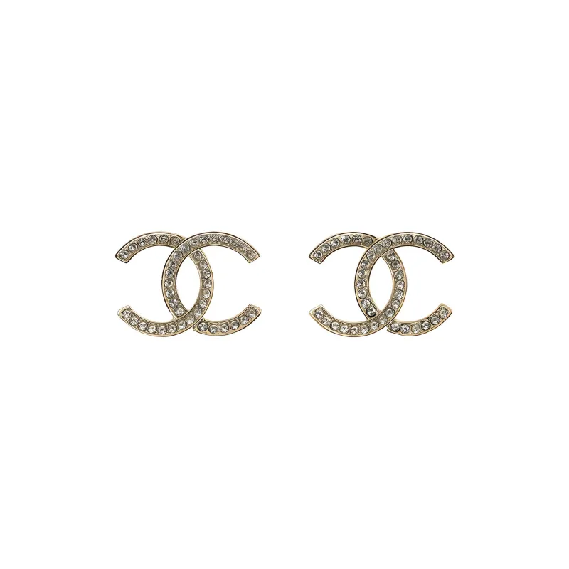 CHANEL 22c Early Spring Stud Earrings Women's Gold-0