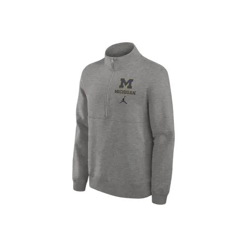 JORDAN Michigan Wolverines Primetime Club Men's JORDAN College 1/2 Zip Crew