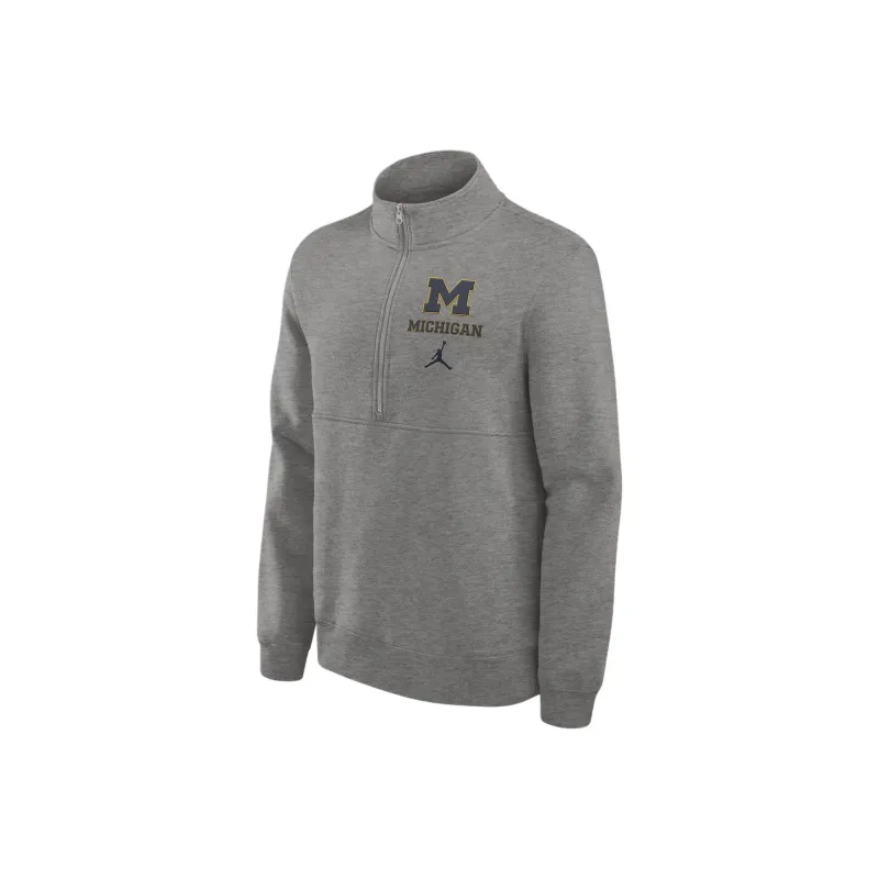 Jordan Michigan Wolverines Primetime Club Men's Jordan College 1/2 Zip Crew-0
