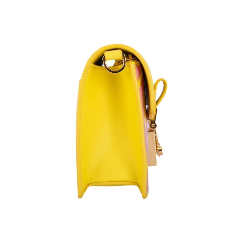 MCM Calfskin Shoulder Bag, Crossbody Bag Mini Women's Yellow & Multicolor-1