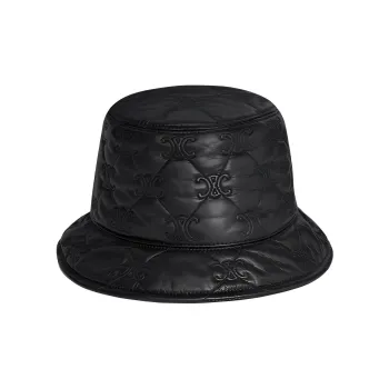 CELINE Triomphe Quilted Bucket Hat In Soft Lambskin