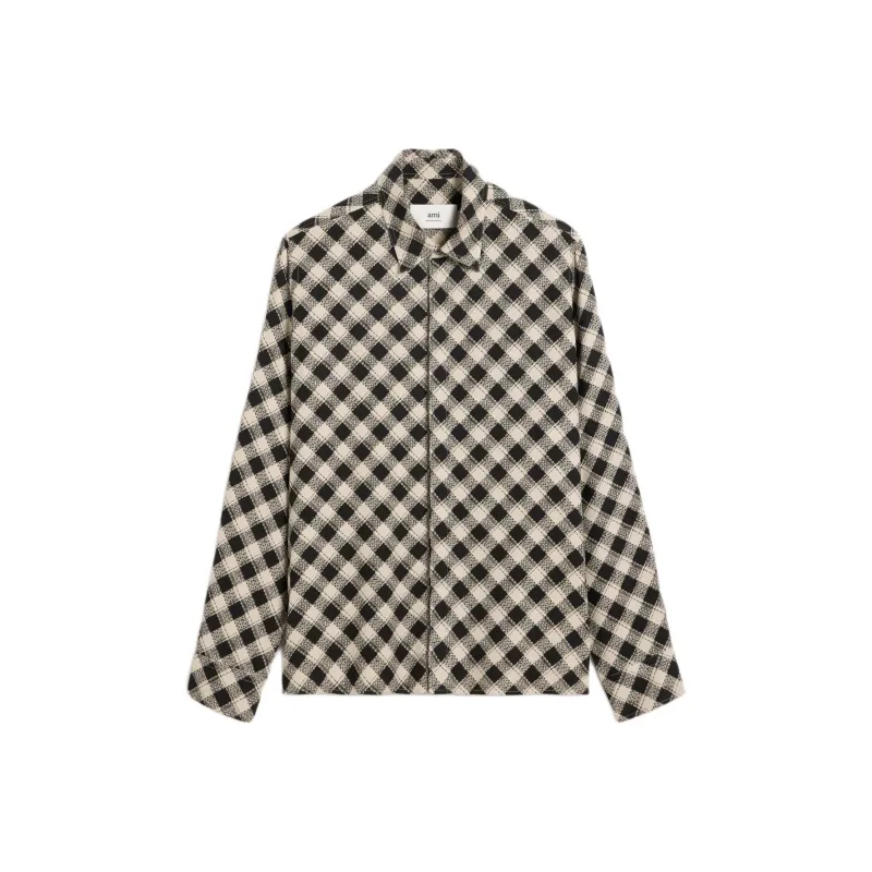 AMIPARIS Check Printed Twill Shirt-0