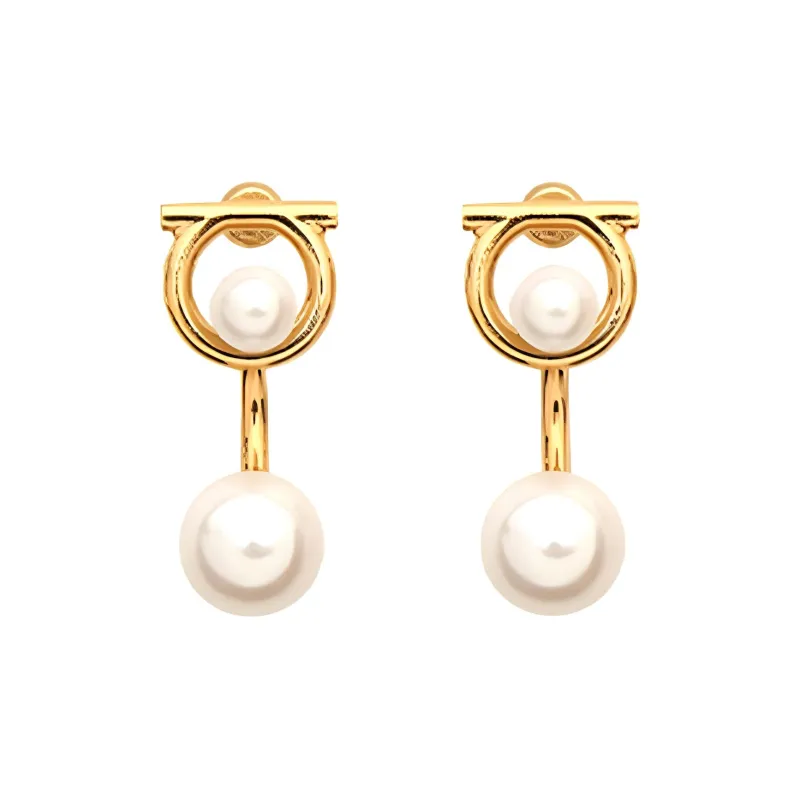 Ferragamo Gancini Glass pearl Earrings-0